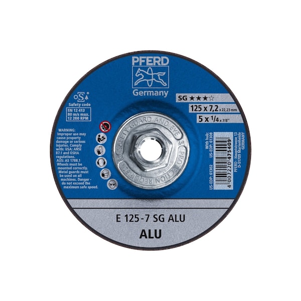 Pferd Grinding Wheel, T27, 5" x 1/4 61308 - main